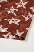 All American Star Print Long Sleeve Sheer Mock Neck Layering Top
